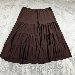 Vintage Jules Closet Womens Skirt Size L Brown Tiered Ruffle Y2K Goth Witchy